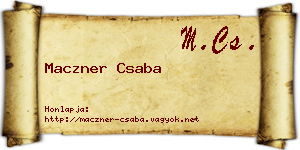 Maczner Csaba névjegykártya