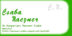 csaba maczner business card